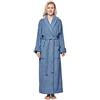 Arus - Accappatoio turco da donna lungo stile a scialle - blu - Small-Medium