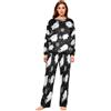 HMZXZ Set pigiama da donna con motivo di pecora, in flanella, a maniche lunghe, 2 pezzi, Multi, S