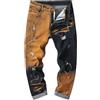 Generisch Jeans da uomo Slim Fit Stretch Jeans Regular Fit Denim Pantaloni Seradem Gamba Inverno Casual Jeans alla moda Streetwear Straight Leg Jeans a tubo, Outdoor Hip Hop, O giallo, 36
