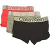 Calvin Klein Boxer Uomo Confezione 3 Capi Elastico a Vista logato Cotone Elasticizzato Articolo NB3130O, JSO Cerise lipstich/Grey Heather/Black, Size M/in 32-34 / cm.81-86