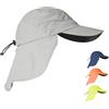 iQ-UV Erwachsene cap+Neck Kappe Nackenschutz, Grau recycelt, 55-61cm