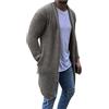 Generisch Cardigan da uomo Solid Cardigan da uomo con collo sciallato e volant, maglione alla moda, drappeggio, mantello da uomo cappotto di lana invernale, grigio., 3XL