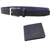 Armata di mare Set Cintura similpelle e portafoglio uomo pelle in box h943.35 bl