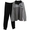 Viterbo Biancheria Pigiama Tuta Uomo in Micro Pile Calibrato LMW00101 (Grigio Melmedio/Nero, 4XL)