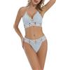 Generico Set Bikini Scolpito a Mano all'Uncinetto per Donna Costume da Bagno Spiaggia Elegante Donna Bikini Due Pezzi Push Up Alta Vita Controllo Addominale Beachwe (Light Blue, M)