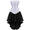 WLFFW Bustino Corsetto Eleganti e Gonna Tutu Corpetto Donna Pizzo (EU(40-42) 2XL, Bianco)