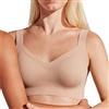 GISELA - Reggiseno Capacità Senza Ferro, Schiuma Rimovibile, Imbottitura Regolabile, Spalline Regolabili, Chiusura Posteriore, Taglio Laser, 75% Poliammide, Pelle , M