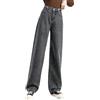 TERAZUNO Jeans Termici da Donna a Vita Alta con Tasche in Denim Felpato Pantaloni Y2K Autunno Inverno Jeans a Gamba Larga Tempo Libero Caldo Moda Comodi Pantaloni a Vita Alta con Cerniera Allentata(Gr