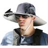 Befeixue Cappello da Sole A Tesa Larga con Ventilatore Solare, Cappello da Ventilatore Solare per Uomo Donna, Cappello Sole Estivo per Ventilatore Solare, Cappellino Pesca con Ventola, Ricarica USB