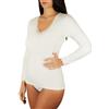 Clessidra Pacco da 3 Maglie Intime Donna a Manica Lunga con Ricamo in Lana Cotone Made in Italy PT4320 (8, Bianco)