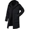 Generisch Cappotto invernale da donna, lungo, trapuntato, caldo, antivento, con cappuccio, giacca invernale a maniche lunghe, per esterni, parka invernale, Nero , 7XL