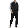 Générique Tuta Sportiva da Uomo Lunga Confortevole E Oversize 2 Pezzi Felpa E Pantaloni A Maniche Lunghe Senza Cappuccio In Tessuto Waffle per Autunno E Inverno, grigio, L
