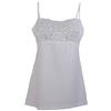 Tramonte sotto Giacca Top Canottiera Micro Modal in Pizzo Spalla Stretta Bianco (Bianco, 4-L)