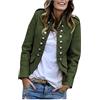 Generic Womens plus Giacca autunnale Cappotti da donna con colletto alla coreana Slim Inverno Breve Fasion Button Manica Lunga Top Aderente Giacca Calda Donna, Verde militare, XL