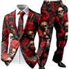 WWricotta Abiti da Uomo, Abito con Stampa di Halloween, Costume Elegante per Feste ed Eventi, Perfetto per Dolcetto o Scherzetto o funzioni a Tema.