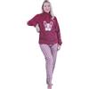 SaRani Pigiama Donna Morbido Caldo Invernale Coral Soffice (L, Bordeaux)