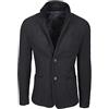 FB CLASS Giacca Uomo Sartoriale Slim Fit Casual Elegante in Lana (S, Nero)