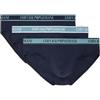 Emporio Armani Underwear Men's 3-Pack Core Logoband Brief, Slip Boxer Uomini, Marine/Marine/Marine,