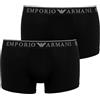 Emporio Armani Endurance 2-Pack Trunk Trunks, Nero/Nero, M Men's