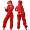 Vhersily Set Pigiama Da Donna Natale In Pile Tuta Da Casa In Flanella Con Cappuccio Con Patta Sul Fondo Pigiama Intero In Peluche Loungewear Tute Intera Onesie Romantiche Regalo di San Valentino