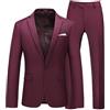 Meaunzyl Abiti Da Uomo Slim 2 Pezzi Completo Da Uomo Regular Fit Giacca Party Wedding Completo Tinta Unita Con Bottoni Blazer Gilet Pantaloni Sportiva Abiti Da Lavoro Leggero Costume Per Il Tempo Libero