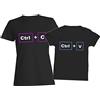 t-shirteria Coppia T-Shirt Madre e Figlio Copia Incolla Ctrl C Ctrl V Nerd Informatica Coordinati Mom Son Compleanno Mamma Tshirt Coordinato Famiglia