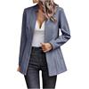 MODSGUE Blazer da donna con motivo a spina di pesce, colletto aperto, lavoro, ufficio, giacche da lavoro, casual, business, cardigan, cardigan, giacca da lavoro a maniche lunghe, blazer, slim fit, Blu
