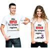 t-shirteria Coppia Tshirt per San Valentino Coordinato Coppie, Magliette Simpatiche, Idea Regalo Lui Lei (Mia Moglie ha Sempre Ragione, Mio Marito… No!)