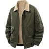 Generico Giacca Invernale da Uomo Antivento Calda in Pile Cardigan Bomber Jacket Risvolto Termico Foderata Teddy Fleece Giacche da Lavoro Sci con Zip e Cargo Tasche Cappotto con Pelo
