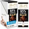 Lindt Excellence Extra Dark Chocolate 85% Cocoa, 3.5-Ounce Packages (Pack of 12) by Lindt