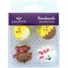 Culpitt Grazioso coniglietto pasquale e pulcini zuccherini, decorazioni per dolci e torte pasquali e primaverili, confezione da 12