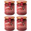 ZEROCAL STEVIA Dalia Gourmet - Composta con 85 % di Frutta | Senza aggiunta di zuccheri con ERITRITOLO - STEVIA | Prodotto artigianale italiano | 4 pezzi da 220 g (Lamponi)