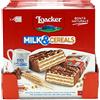 Loacker, Milk & Cereals, Barrette al Cioccolato al Latte con Ripieno di Crema al Latte, Cialde Wafer e Crispies ai Cereali, Merenda e Snack, 10 Confezioni da 4 Barrette