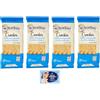 Felce Azzurra 4x Mulino Bianco Cracker Salati Senza Granelli in Superficie, Snack Salato per la Merenda, Senza Olio di Palma, 500g + 1 Confezione di Talco Felce Azzurra in omaggio, Busta da 100g