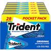 Trident Original Flavor - Gomme da masticare senza zucchero, 6 buste da 28 pezzi (168 pezzi totali)
