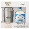 Tails Cocktails Set Shaker, Include una Bottiglia di Tails Cocktails Gin Gimlet 500 ml, Uno Shaker in Metallo da 500 ml
