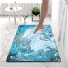 Hixingo Tappeto da Bagno in Diatomite, Tappeto Bagno Cucina Antiscivolo, Motivo Marmo Colorato Tappetino Assorbente e Asciugatura Rapida, Tappetino per Doccia e Ingresso (50x80cm,Blu Bianco)