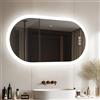 LUVODI Ovale Specchio Bagno con Luce 100x50cm: Specchio Retroilluminato LED Bagno con Antiappanamento, 3000K-6000K Dimmerabile, Funzione Memoria, Specchio in Resina, IP56, Orizzontale/Verticale