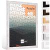 Bildershop-24 Cornice per puzzle London per puzzle ca. 500-1000 pezzi, 50 x 70 cm, 70 x 50 cm, bianco vintage con vetro acrilico