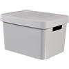 Curver 04743-099-01 Infinity - Contenitore Porta-Oggetti con Coperchio, in plastica, 36,3 x 27 x 22,2 cm, 17 l, Colore: Grigio Chiaro