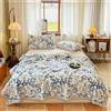 Odot Trapunta Inverno per Letto Singolo Matrimoniale Una Piazza e Mezza, 2,5 Tog Trapunta Leggera Primaverile Piumino Estivo Coperta Trapuntatura Traspirante e Morbido (Foglie blu,180 * 200cm)