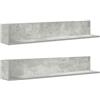 vidaXL Mensole a Muro 2pz Grigio Cemento 100x16,5x16,5cm in Truciolato, mensola da Muro Galleggiante, mensola sospesa, mensola da Muro per Garage