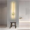 PTLYE Striscia LED Lunga lineare Girevole per Interni in Stile Nordico Moderno in Metallo per Camera da Letto Soggiorno (Luce Calda Dorata 80 cm)
