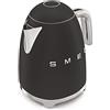 Smeg, Bollitore Elettrico KLF03BLMEU 1,7 L, Filtro Anticalcare Lavabile, Autospegnimento di Sicurezza, Indicatore Livello di Acqua, Base Antiscivolo e Avvolgicavo Integrato, Potenza 2400W, Nero Matte
