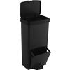 SP Berner Pattumiera da 70 l, vertici in 2 scomparti, pattumiera per rifiuti, altezza 76 cm, facile da gestire, nero (Nero, 70L)