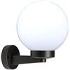 Velamp Applique da esterno con sfera bianca - Impermeabile (IP65) - Attacco lampadina grande E27 - Ideale per montaggio all'esterno