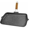 RISOLI' Risolì Bistecchiera Antiaderente Xl Cm 43X26 Manico Pieg. Legno