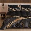 PETTI Artigiani Italiani - Trapunta Singola Invernale, Piumone Singolo, Trapunta Double Face Tinta Unita e Stampa Digitale Marble Nero, Made in Italy