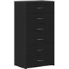 vidaXL Credenza con 6 Cassetti Rovere Nero 50x34x96 cm in Truciolato, armadietto, Armadio da Cucina, Armadio da Soggiorno, Buffet