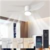 KittVegi Silenzioso Ventilatore da Soffitto 60W Con Luce e Telecomando 100CM - 6 Velocità DC Reversibile, 3 Pale, Timer, Lampada Dimmerabile - Bianco